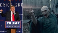 Donaldas Trumpas (kairėje) ir Voldemortas