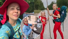 Ieva Voveris su dukra eina Camino Lituano keliu
