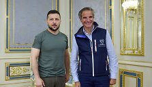 Ukrainos prezidentas Volodymyras Zelenskis ir TATENA vadovas Rafaelis Grossi