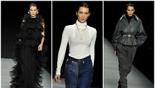 &bdquo;Alberta Ferretti&ldquo; naujos kolekcijos modeliai. Podiumu žengia Bella Hadid.