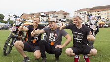 Nuotaikos geros. I&scaron; kairės į de&scaron;inę: M. Daugėla, M. Paulavičius, T. Barkus