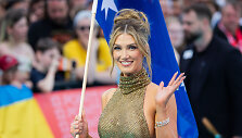 &bdquo;Eurovizijos&ldquo; turkio spalvos kilimo ceremonija Vienoje