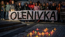 Protestas prie&scaron; Rusijos atakas į karo belaisvių kalėjimą Olenivkoje