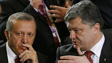 Recepas Tayyipas Erdoganas (kairėje) ir Petro Poro&scaron;enka