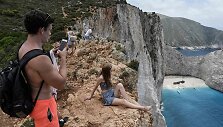 Turistai Graikijoje liepos mėnesį