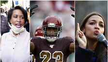 JAV politikės M.Bowser (kairėje) ir A.Ocasio-Cortez (de&scaron;inėje) mano, kad &bdquo;Washington Redskins&ldquo; turėtų keisti pavadinimą.