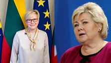 Ministrės pirmininkės Ingrida &Scaron;imonytė ir Erna Solberg