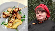 Grilio meistrė Halina Bov&scaron;evič ir jos gamintas patiekalas