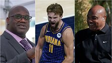 Shaqas (kairėje) ir Charlesas Barkley (de&scaron;inėje) įsitikinę, kad Domantas Sabonis bus &bdquo;Visų žvaigždžių&ldquo; rungtynėse