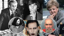 Charlesas Mansonas, Steve'as McQueenas, Dennisas Wilsonas, Marilyn Mansonas, Angela Lansbury
