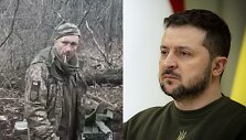 Su&scaron;audytas neginkluotas Ukrainos karys, Volodymyras Zelenskis