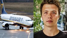 &bdquo;Ryanair&ldquo; lėktuvas, Romanas Protasevičius (Ž.Gedvilos, S.Cichanouskajos štabo nuotr. 15min koliažas)
