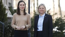 Suomijos premjerė Sanna Marin ir &Scaron;vedijos vyriausybės vadovė Magdalena Andersson