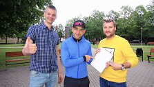 (I&scaron; kairės) Tadas Zdanavičius, Vytautas &Scaron;vedas, Mindaugas Čepulis