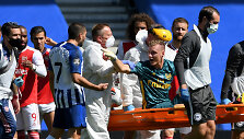 Londono &bdquo;Arsenal&ldquo; ir &bdquo;Brighton&ldquo; mačo akimirka. Vartininkas B.Leno.