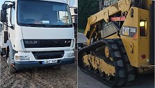 Pavogta technika: sunkvežimis ir minitraktorius CAT