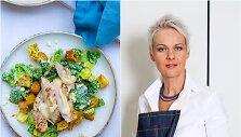 Nida Degutienė ir jos gamintos Cezario salotos