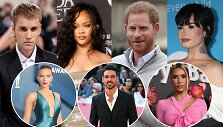 Justinas Bieberis, Rihanna, princas Harry, Demi Lovato, Scarlett Johansson, Michele'is Morrone, Kim Kardashian