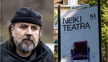 Oskaras Kor&scaron;unovas, reklama &bdquo;Neik į teatrą&ldquo;