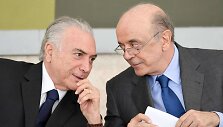 Jose Serra (de&scaron;inėje) ir Michelis Temeras