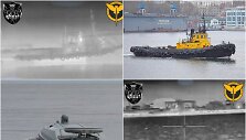 Ukrainos karinė žvalgyba sunaikino &bdquo;Saturn&ldquo; tipo rusų vilkiką prie Krymo krantų