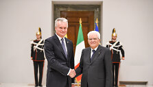 Gitanas Nausėda su Italijos vadovu Sergio Mattarella 
