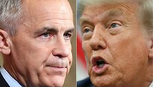 Markas Carney ir Donaldas Trumpas / DAVE CHAN ANDREW CABALLERO-REYNOLDS / AFP