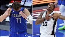 Lukos Dončičiaus (kairėje) vedamus &bdquo;Mavericks&ldquo; pražudė DeMaras DeRozanas