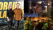 Justinas Krisiūnas su filmo &bdquo;Draugų lažybos&ldquo; aktoriais ir &scaron;irdies drauge Greta Maru&scaron;kaite