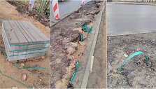 Remontuojamoje Kovo 11-osios gatvėje i&scaron; žemės styrančios juostos