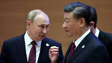 Rusijos lyderis Vladimiras Putinas ir Kinijos prezidentas Xi Jinpingas