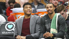 Giannis Antetokounmpo ir George'as Hillas