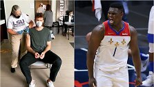 &bdquo;New Orleans Pelicans&ldquo; žaidėjai buvo paskiepyti vakcina nuo COVID-19 (kairėje &ndash; Nicolo Melli, de&scaron;inėje &ndash; Zionas Williamsonas)