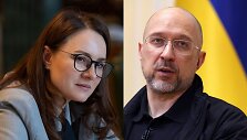 Julija Svyrydenko ir Denysas &Scaron;myhalis, AFP