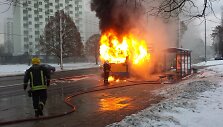Vienoje Viniaus stotelių užsidegė autobusas