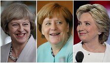 Theresa May, Angela Merkel ir Hillary Clinton