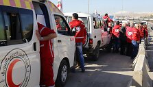 JT Humanitarinės pagalbos konvojus vyksta i&scaron; Damasko į kitus regionus