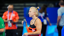 Lietuvos plaukikų treniruotė Paryžiuje. Rūta Meilutytė