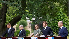Klausas Iohannis, Mario Draghi, Volodymyras Zelenskis, Emmanuelis Macronas, Olafas Scholzas