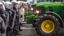 Protestuojantys ūkininkai Briuselyje