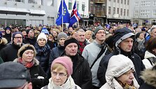 Protestuotojai Reikjavike