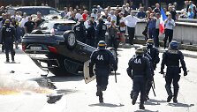 Protestuojantys Paryžiaus taksi vairuotojai