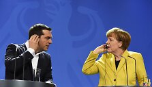 Aleksis Cipras ir Angela Merkel.