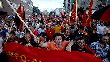 Makedonijoje įvyko daugiatūkstantinis premjero &scaron;alininkų mitingas