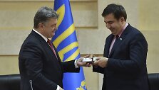 Petro Poro&scaron;enka ir Michailas Saaka&scaron;vilis.