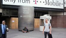 Akimirka i&scaron; praėjusios kelionės po JAV &ndash; Gediminas prie Madison Square Garden Niujorke.