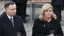 Kroatijos prezidentė Kolinda Grabar-Kitarovič ir Lenkijos prezidentas Andrzejus Duda