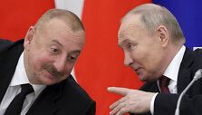 Azerbaidžano prezidentas Ilhamas Alijevas ir Rusijos vadovas Vladimiras Putinas