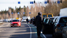 Automobilių eilė į Baltarusiją ties Medininkais