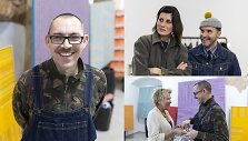 Aurimo Juodi&scaron;kio paveikslų paroda i&scaron; i&scaron; pintų ir dažytų popieriaus juostelių